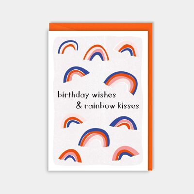 Deseos de cumpleaños y besos arcoiris