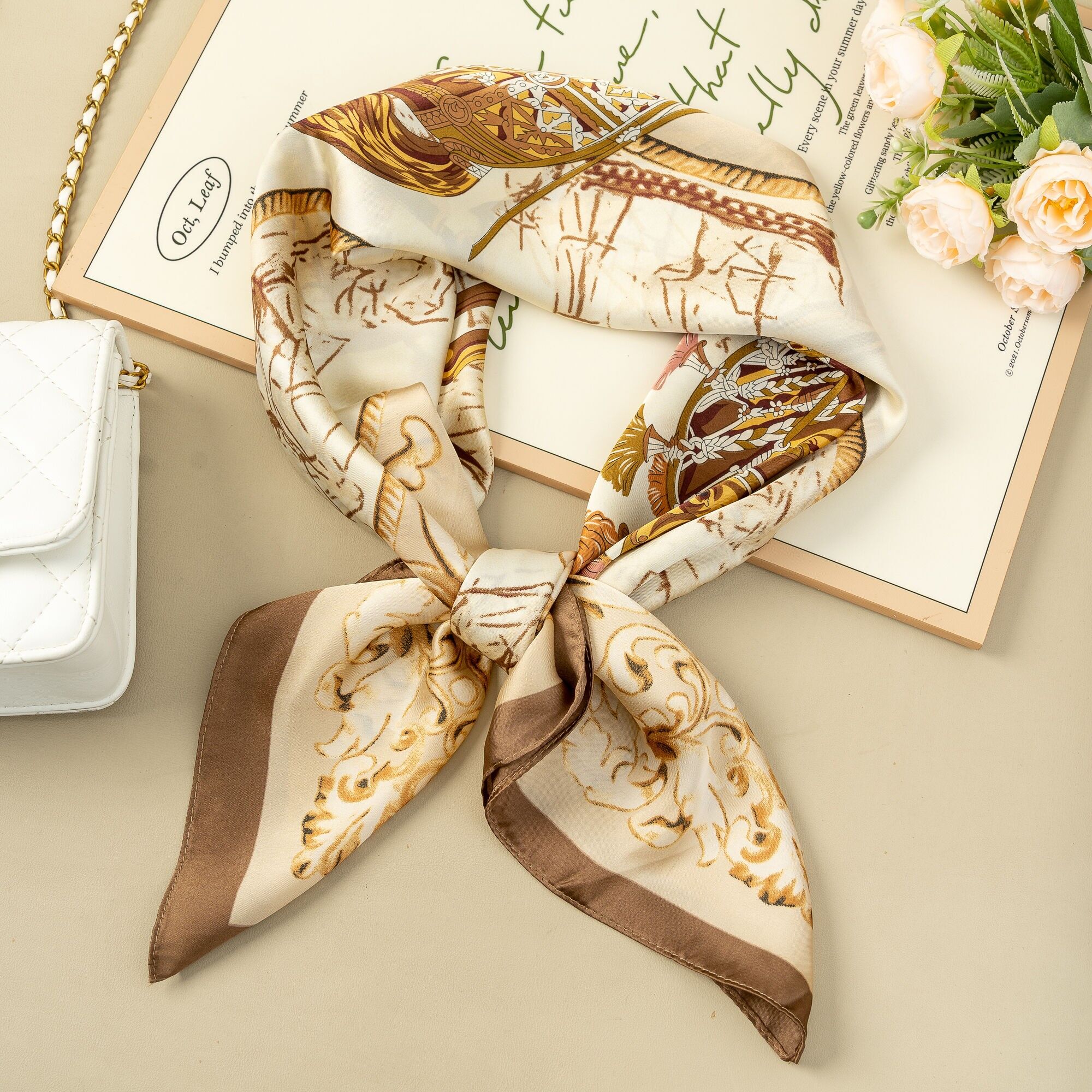 Quadratischer Schal 90 X 90 Polyester Barock Instrument Chic