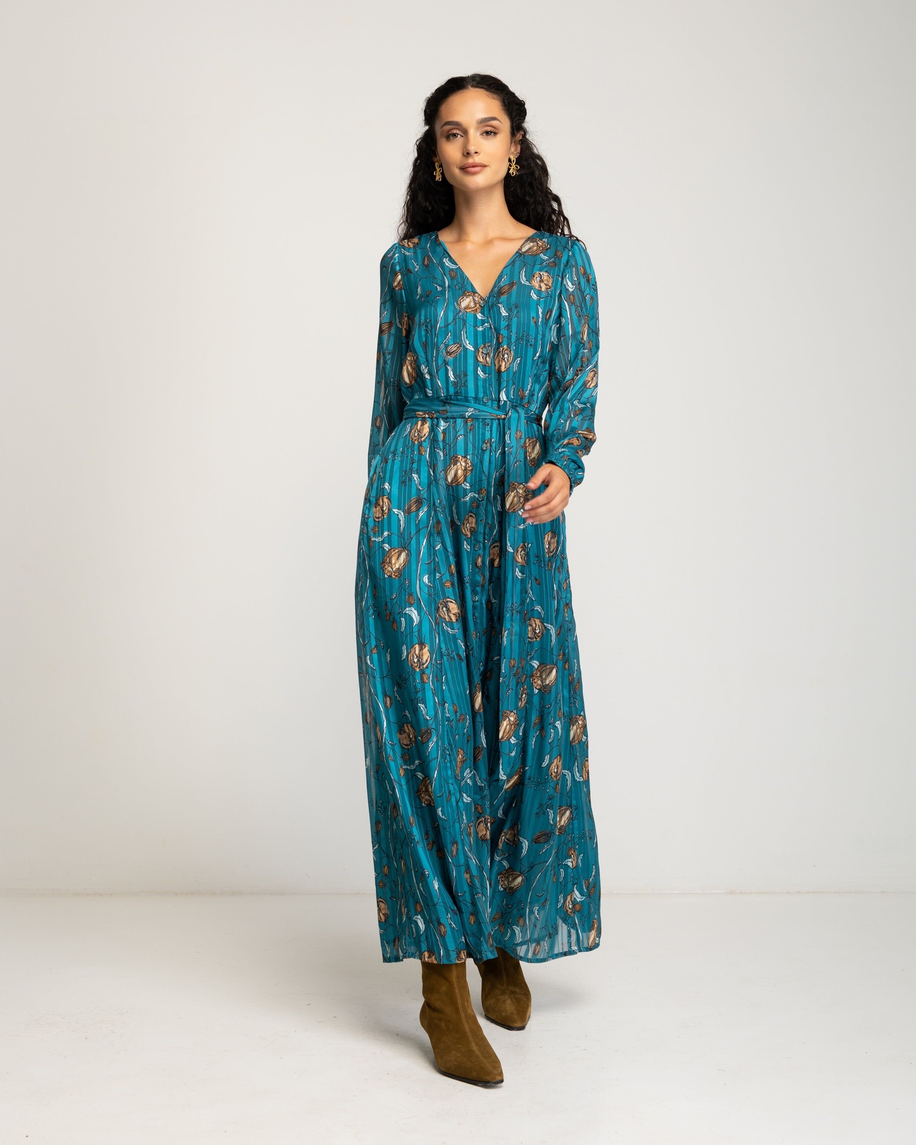 Abito lungo blu turchese Naiara