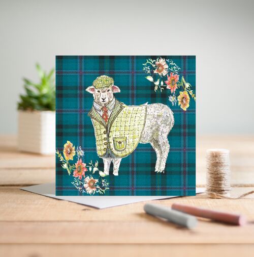 Tweed Sheep Greetings Card