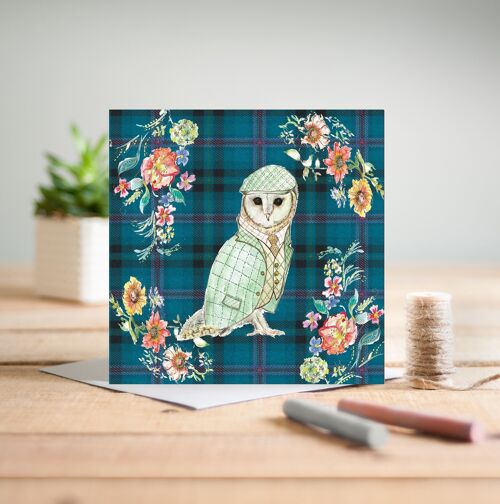 Tweed Owl Greetings Card