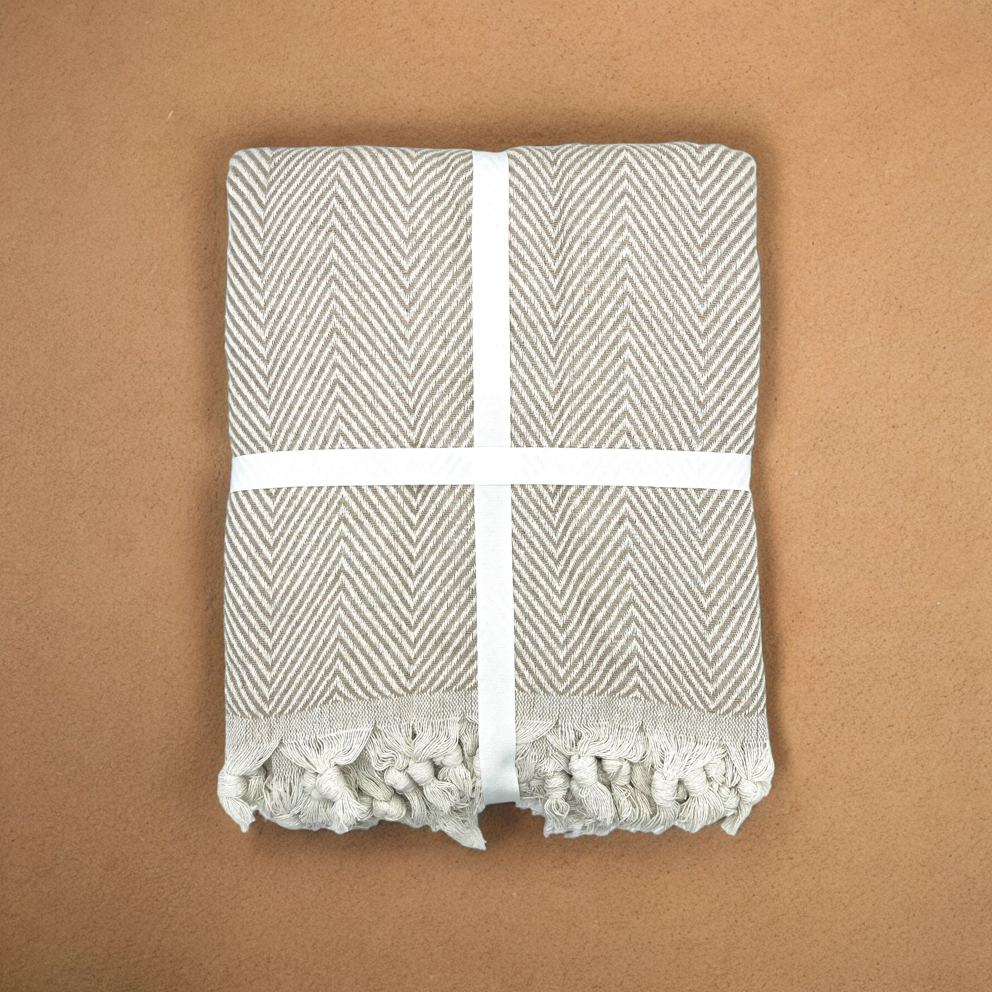 Bedspread | Bedspread | Sofa throw | 150 x 200 cm | 100% cotton | Beige