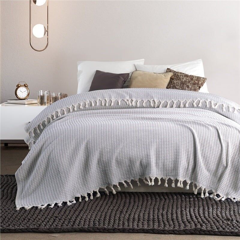 Bedspread | Bedspread | Sofa throw | 150 x 200 cm | 100% cotton | Gray