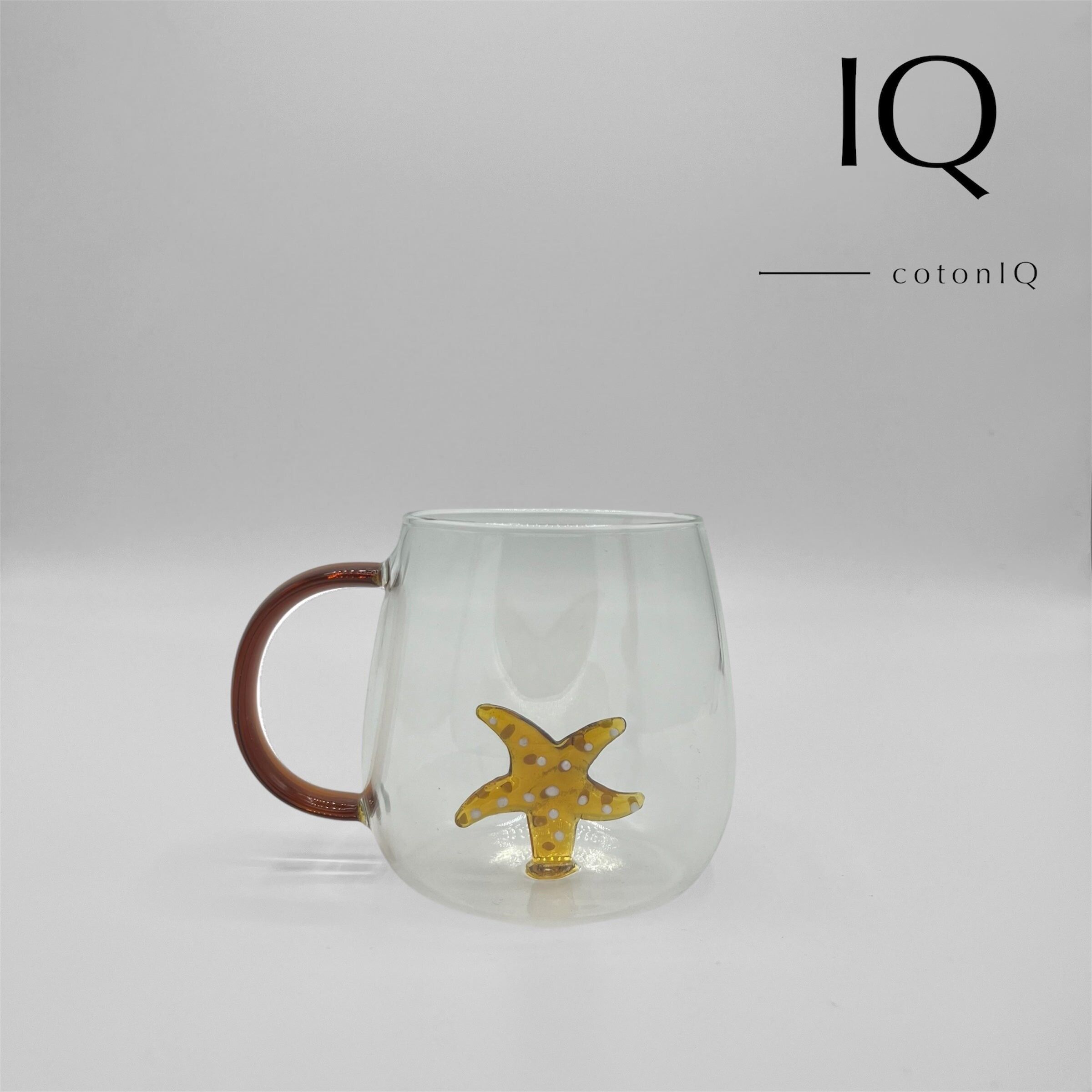 Vaso de cristal con figura 3D – estrella de mar – 380 ml