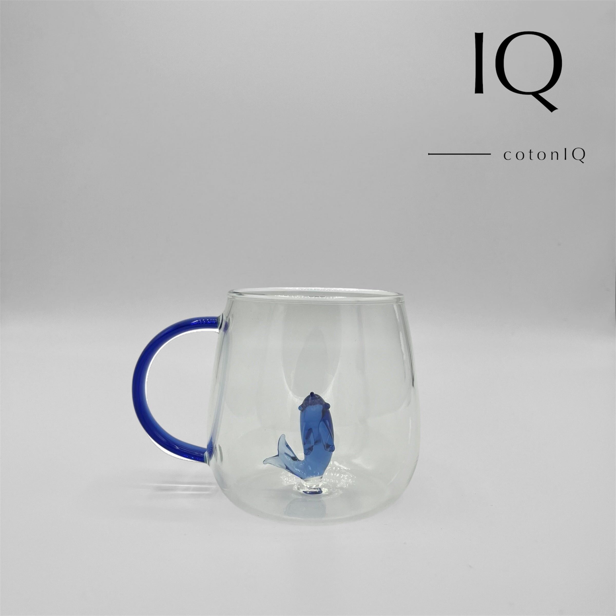 Vaso de cristal con figura 3D – Delfín – 380 ml