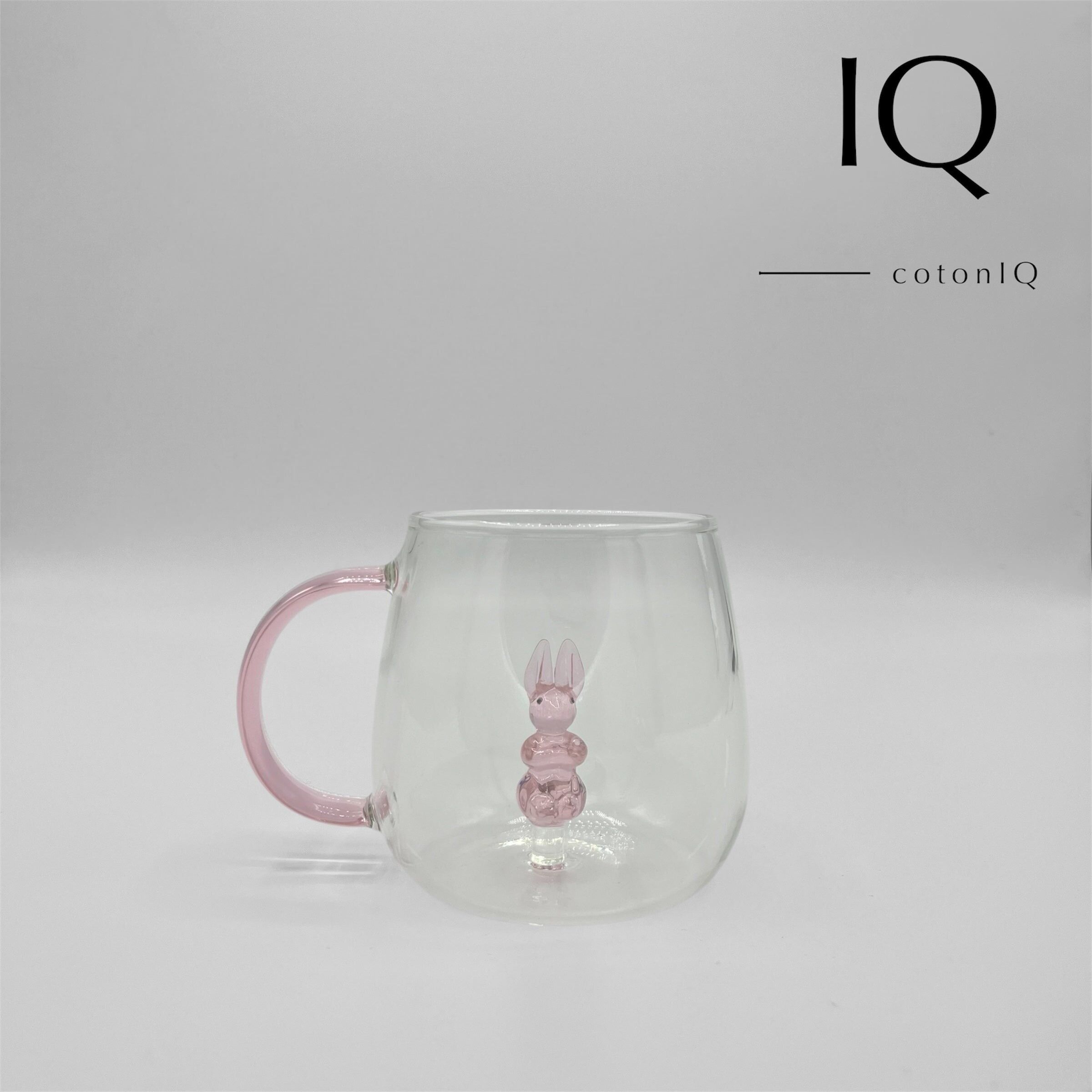 Taza de cristal con figura 3D – Conejo – 380 ml