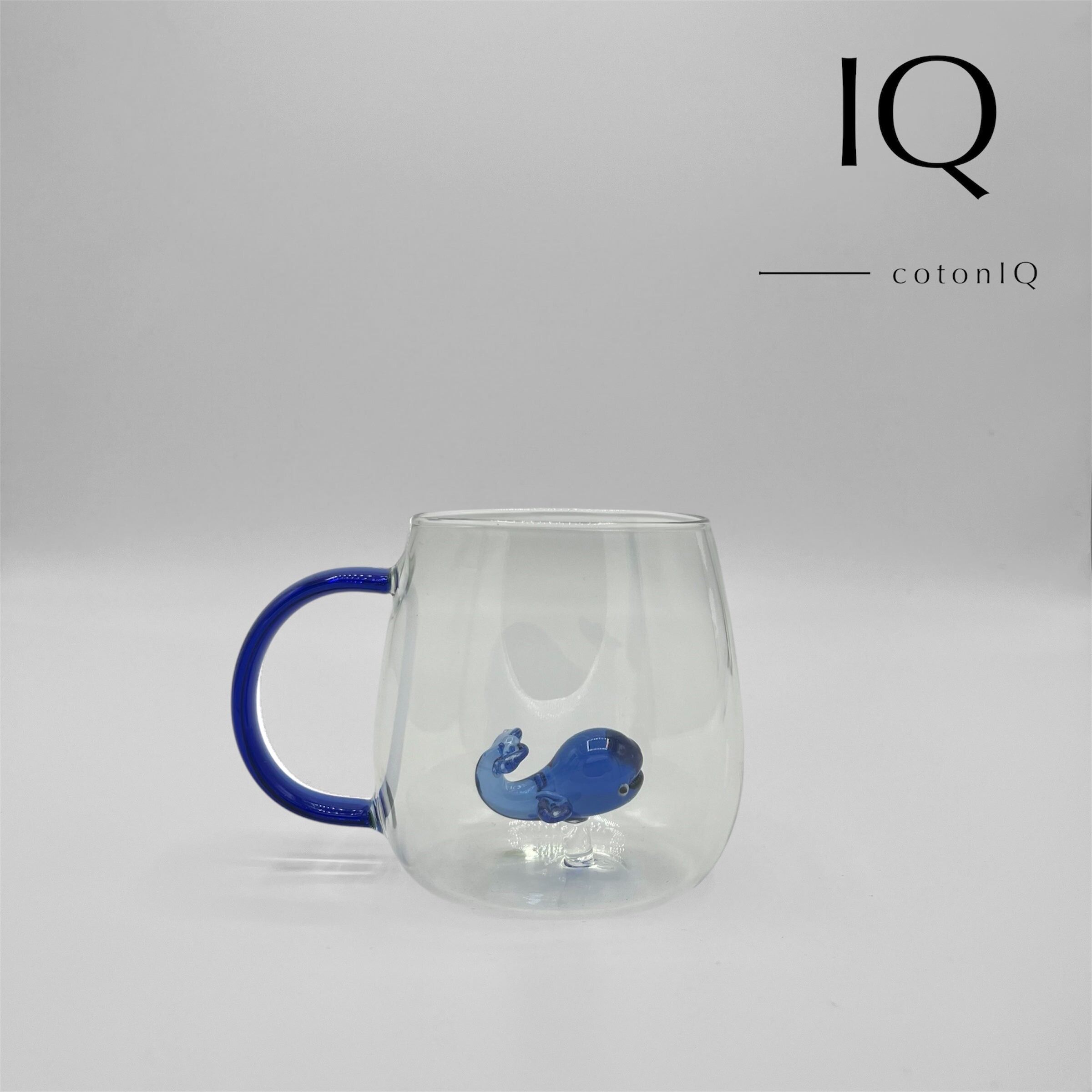 Taza de cristal con figura 3D – Ballena – 380 ml