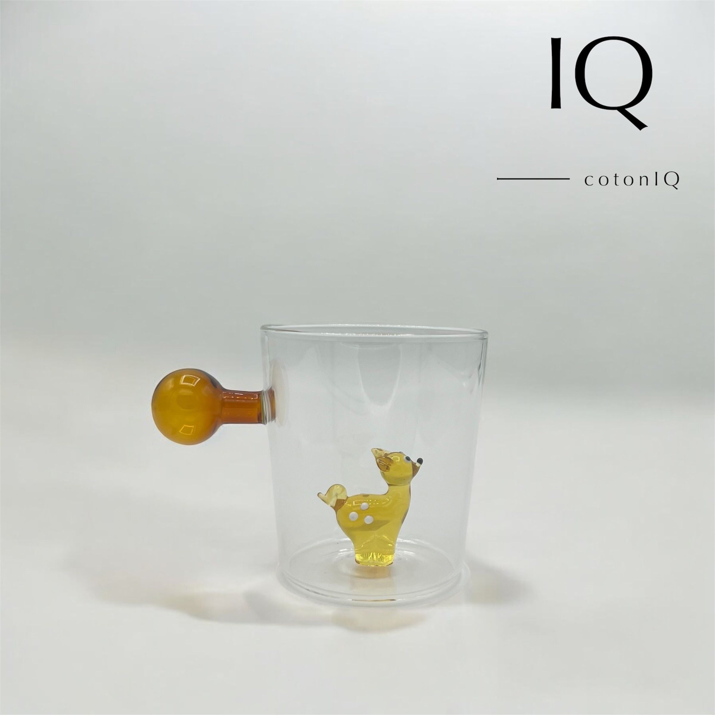 Vaso de cristal con figura 3D – ciervo – 380 ml