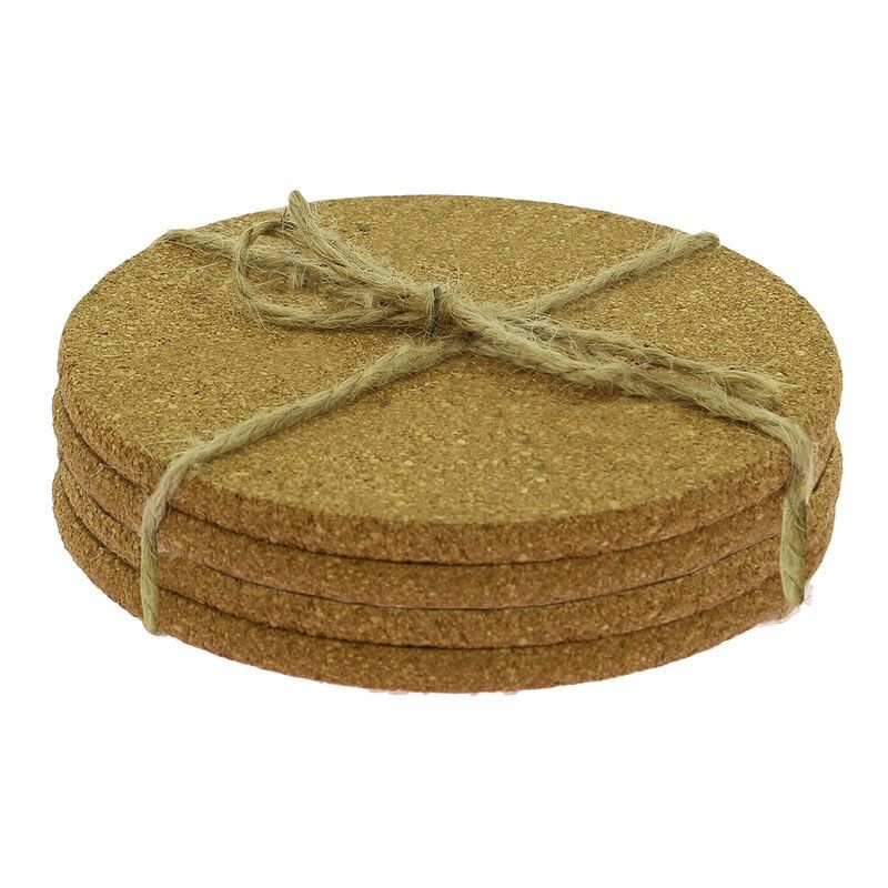 CORK COASTERS NATURAL CORK SET OF 4 PCS 10X2