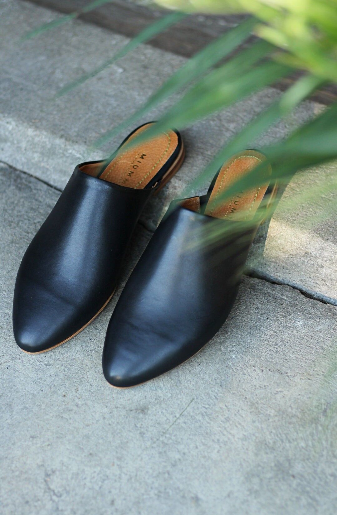 Mules de piel hechos a mano - Hazel - Negro 35-42