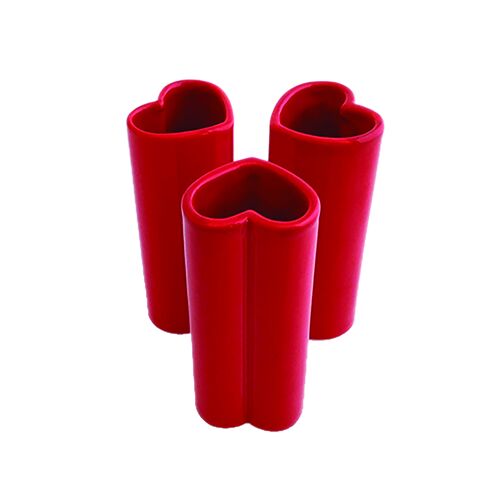 Red Heart vases (set of 3)