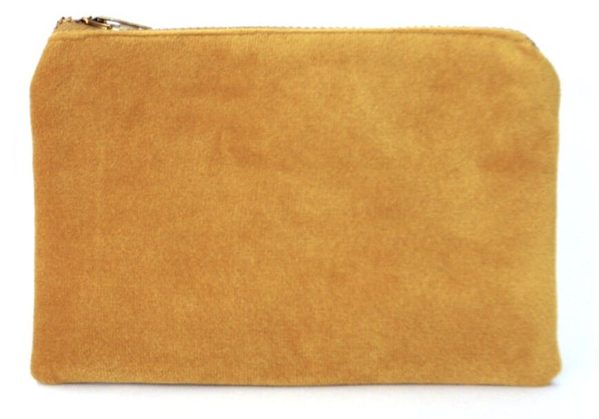 Senffarbene Geldbörse aus Samt