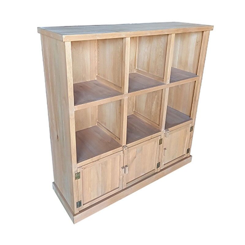 MADERA SHELF 6 BOXES + 3 DOORS - HONEY