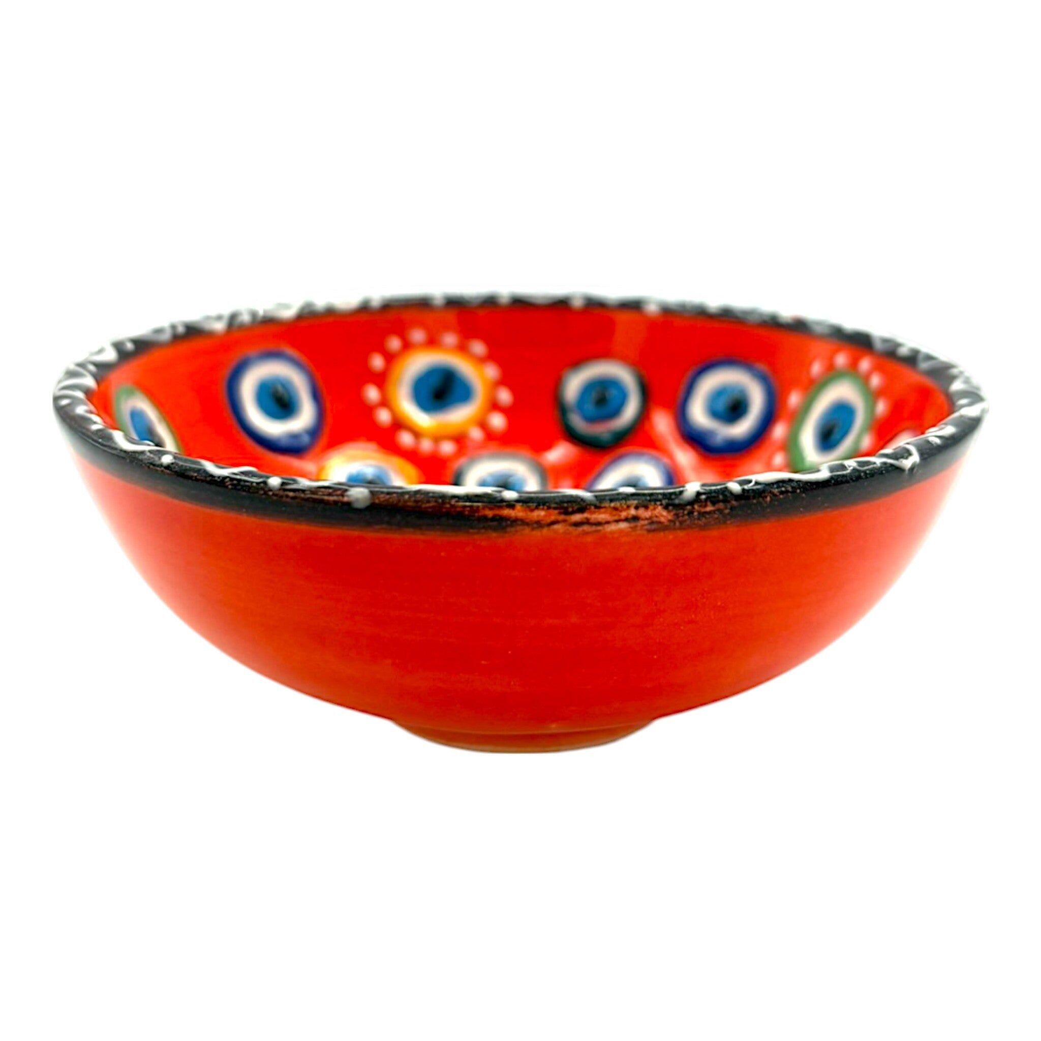 Cuenco de cerámica - Ojo Malvado - Naranja - 12cm