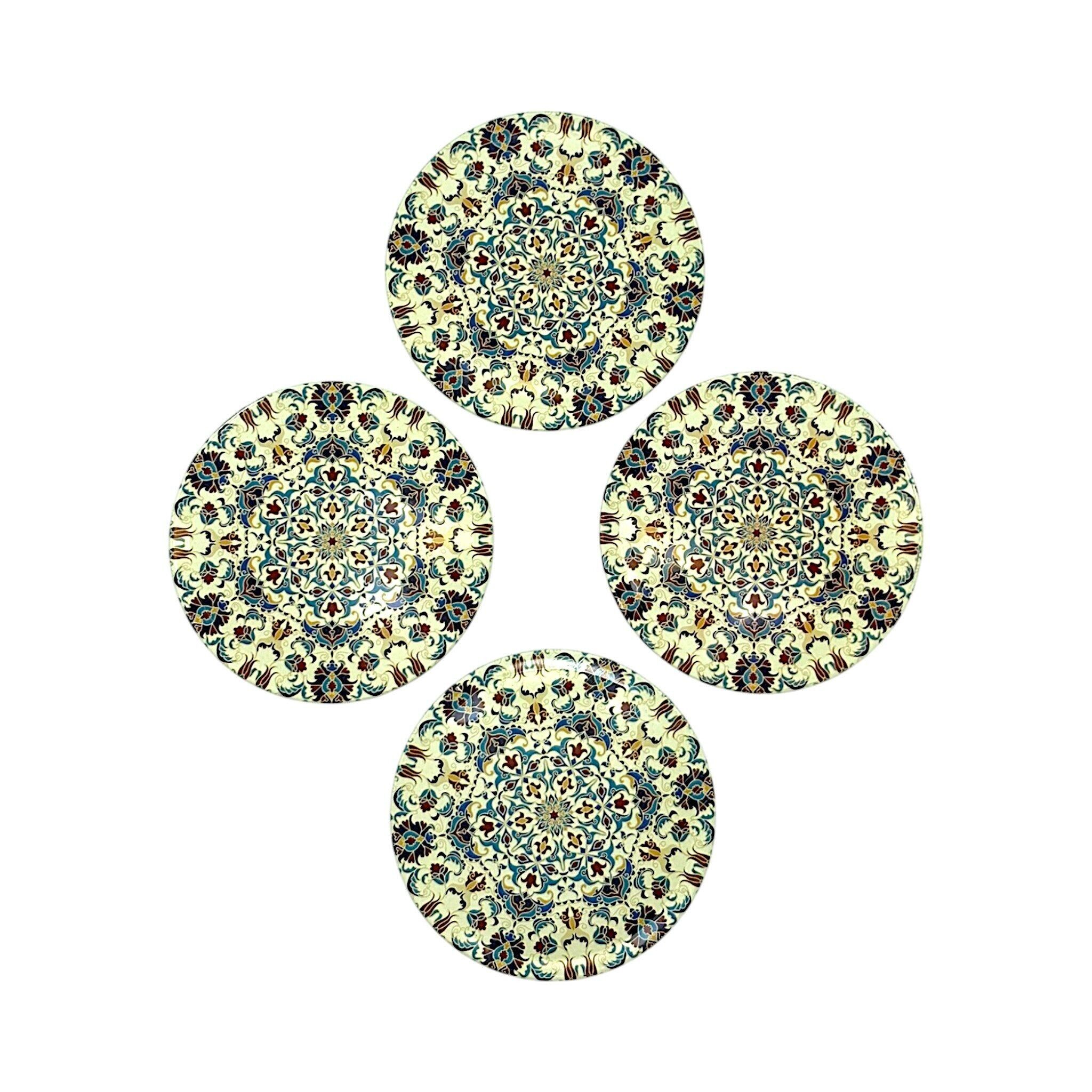 Posavasos de metal - juego de 4 - Mandala - Beige - 9 cm