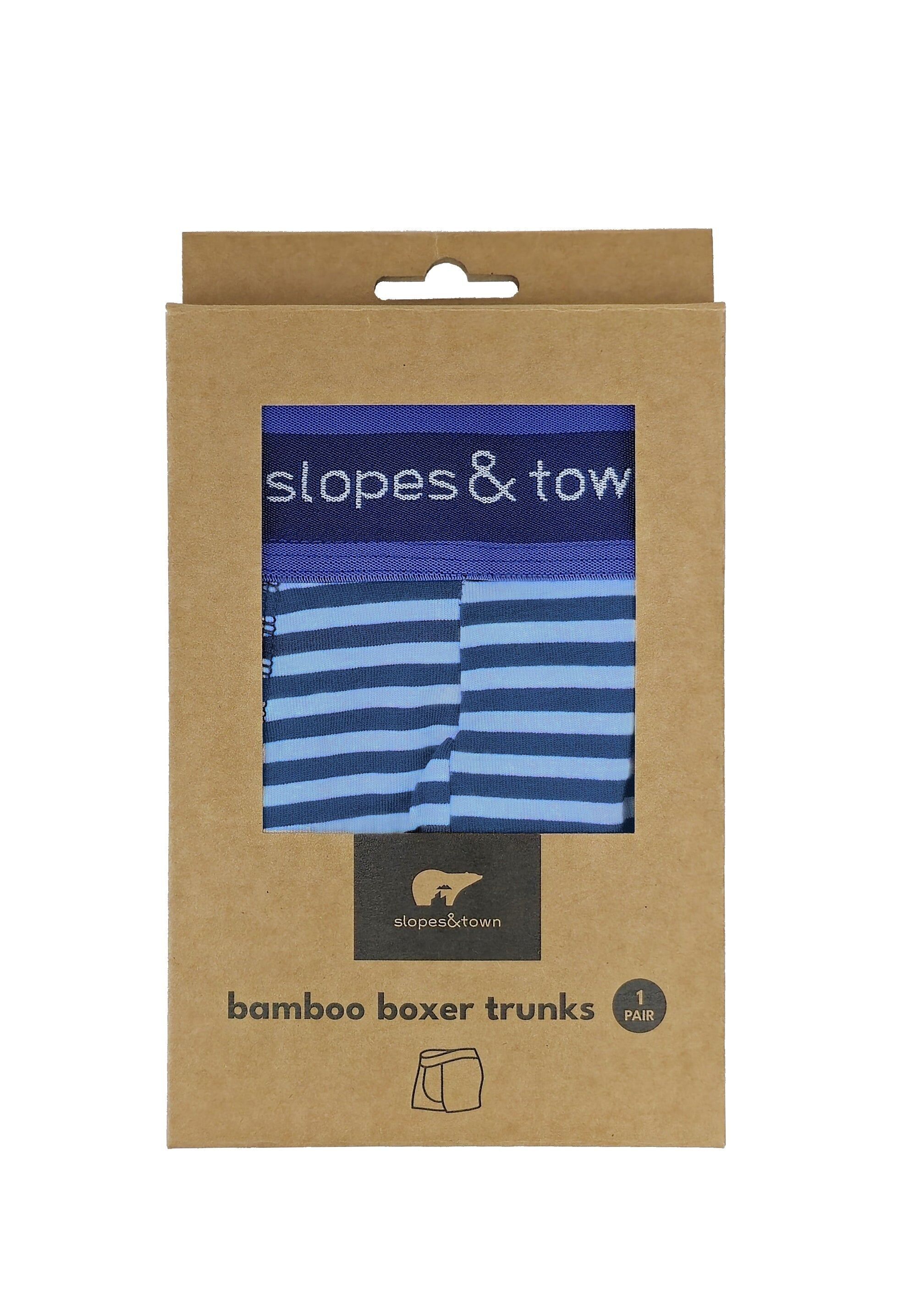 Herren Bambus Unterwäsche hellblau gestreift