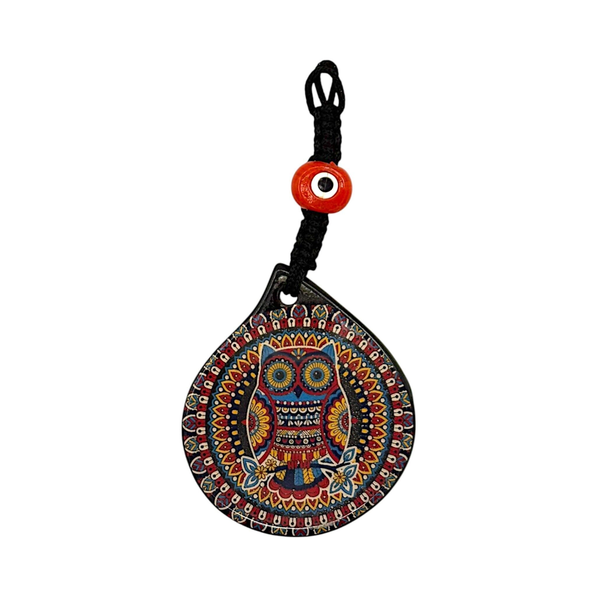 Decoración de pared de cerámica - búho - 12x10x1cm