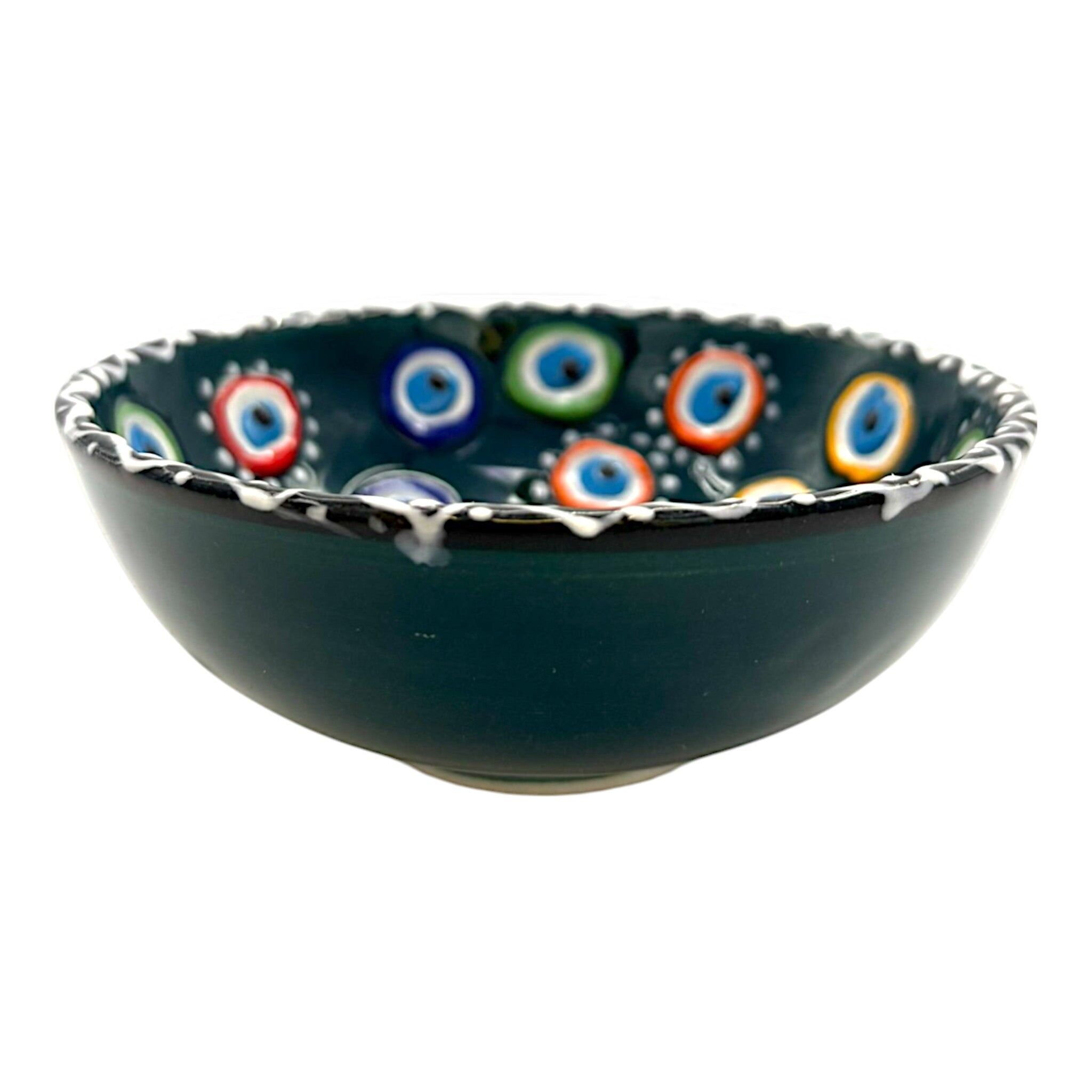 Ceramic bowl - Evil Eye - Dark Green - 12 cm
