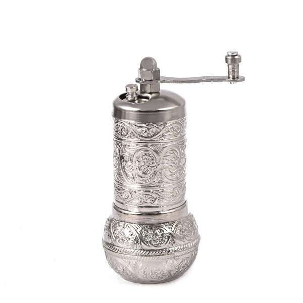 Metal spice mill - silver - small - 11 x 5 cm