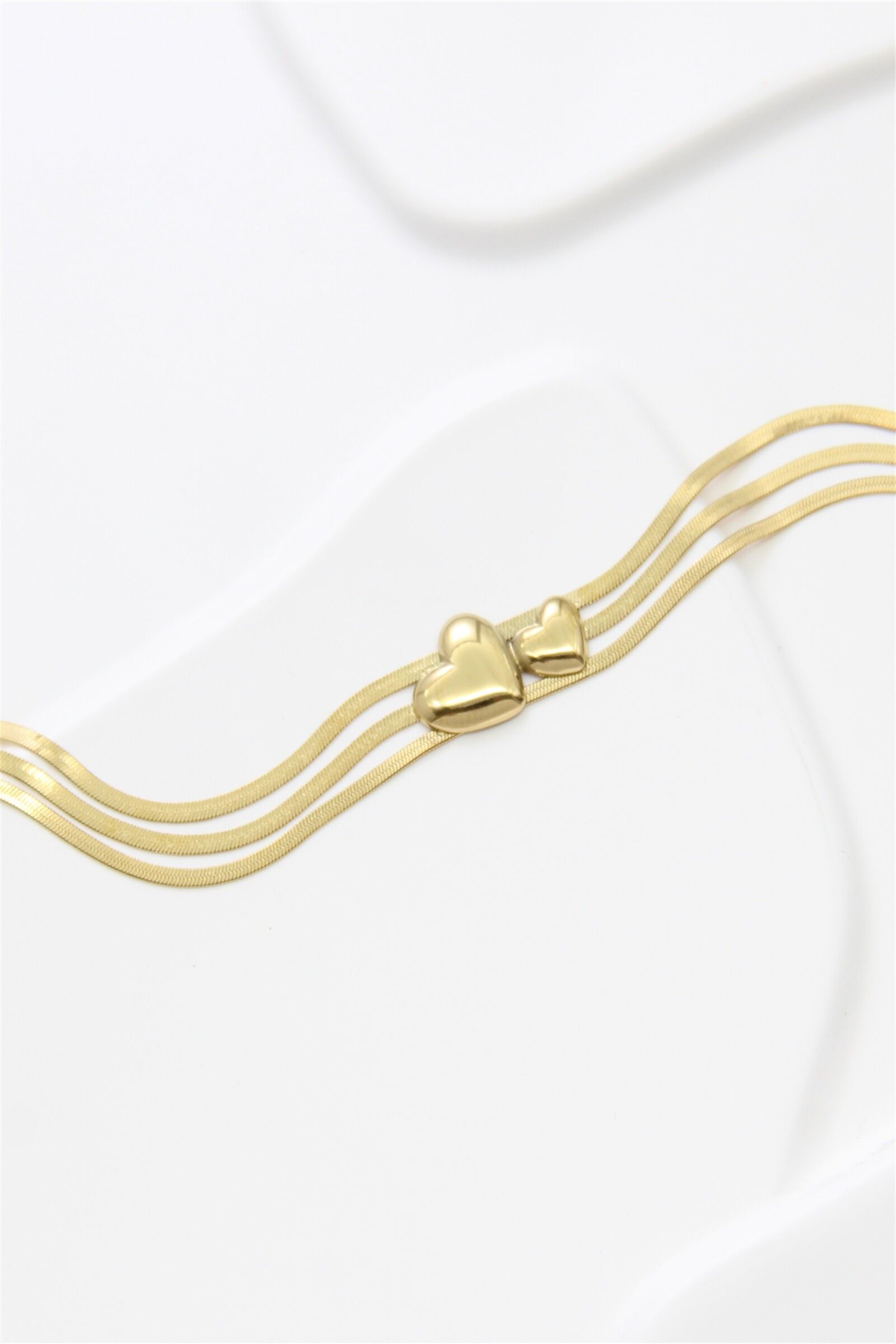 Bracciale a forma di cuore in acciaio inossidabile dorato – Simbolo di amore ed eleganza