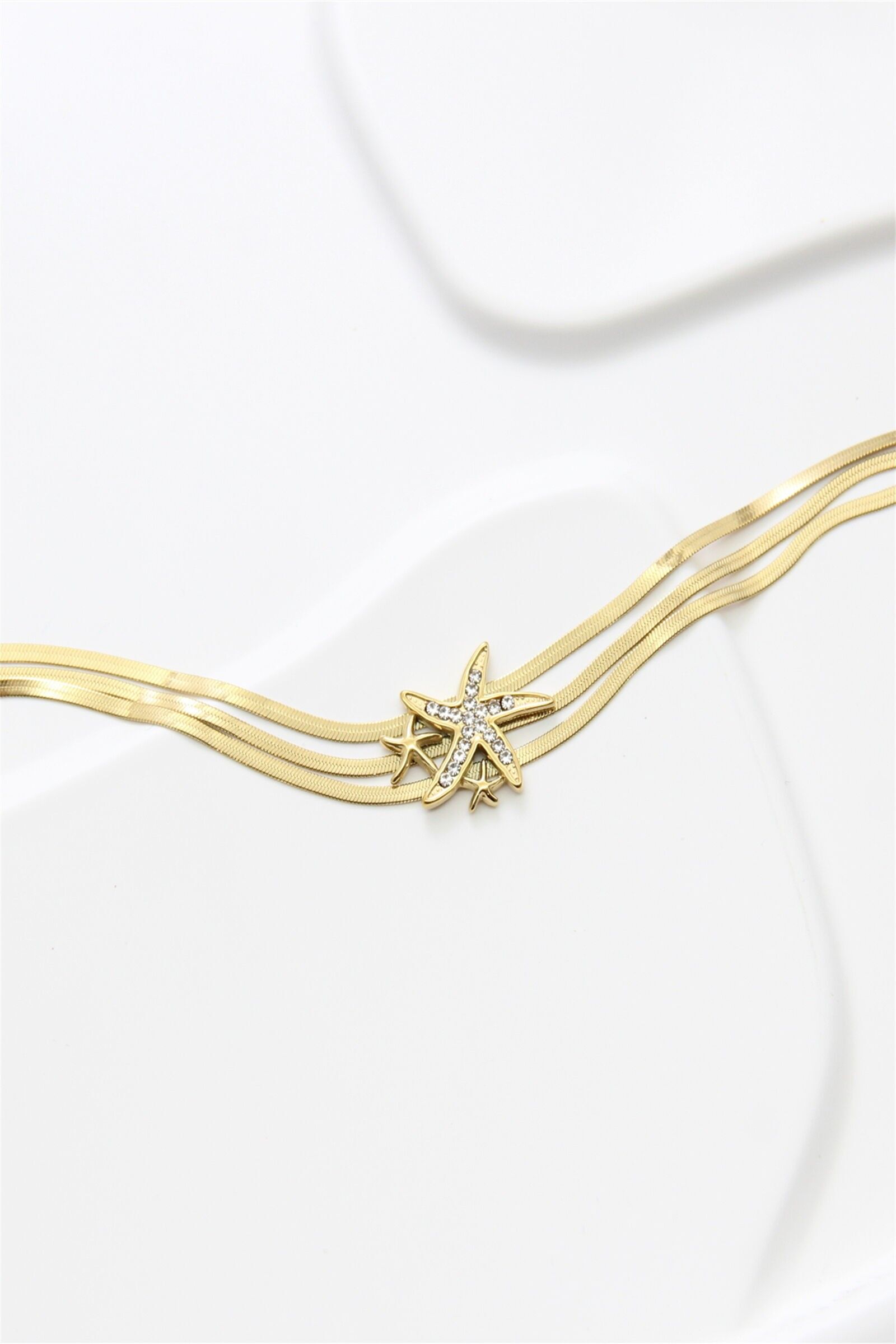 Bracciale in acciaio inossidabile dorato con stella marina – Eleganza marina