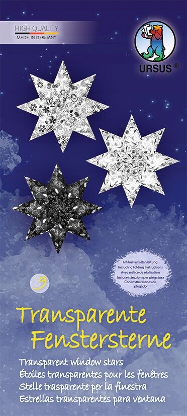 Étoiles de fenêtre transparentes grandes, assortiment 09