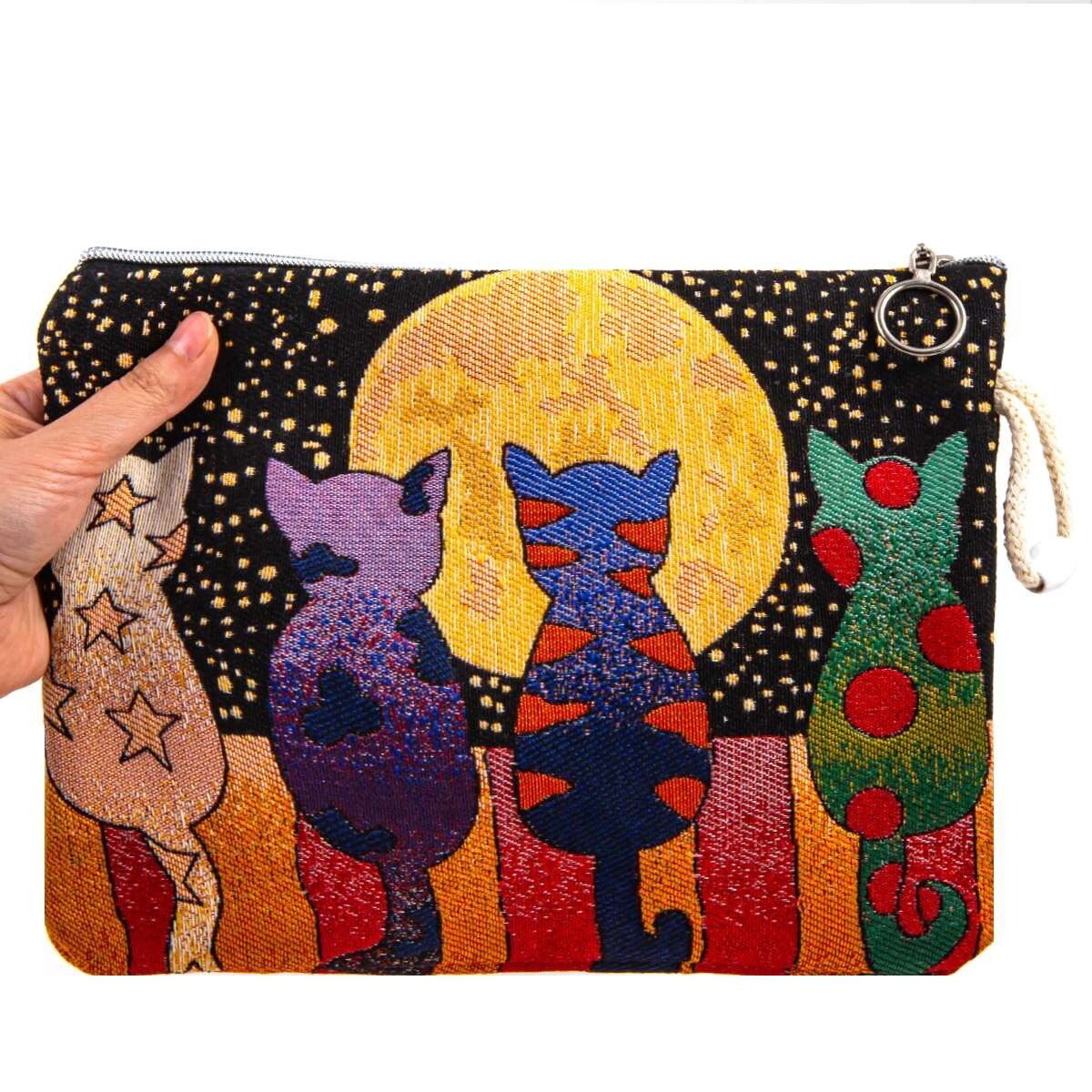 Bolsa multiusos - Gato a la luna - 28x20cm