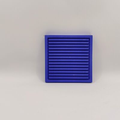 Square blue Marseille soap holder ● Shower Bathroom Kitchen ● Square soap holder ● Made in France ● Handmade in fiber-reinforced concrete in Aix en Provence