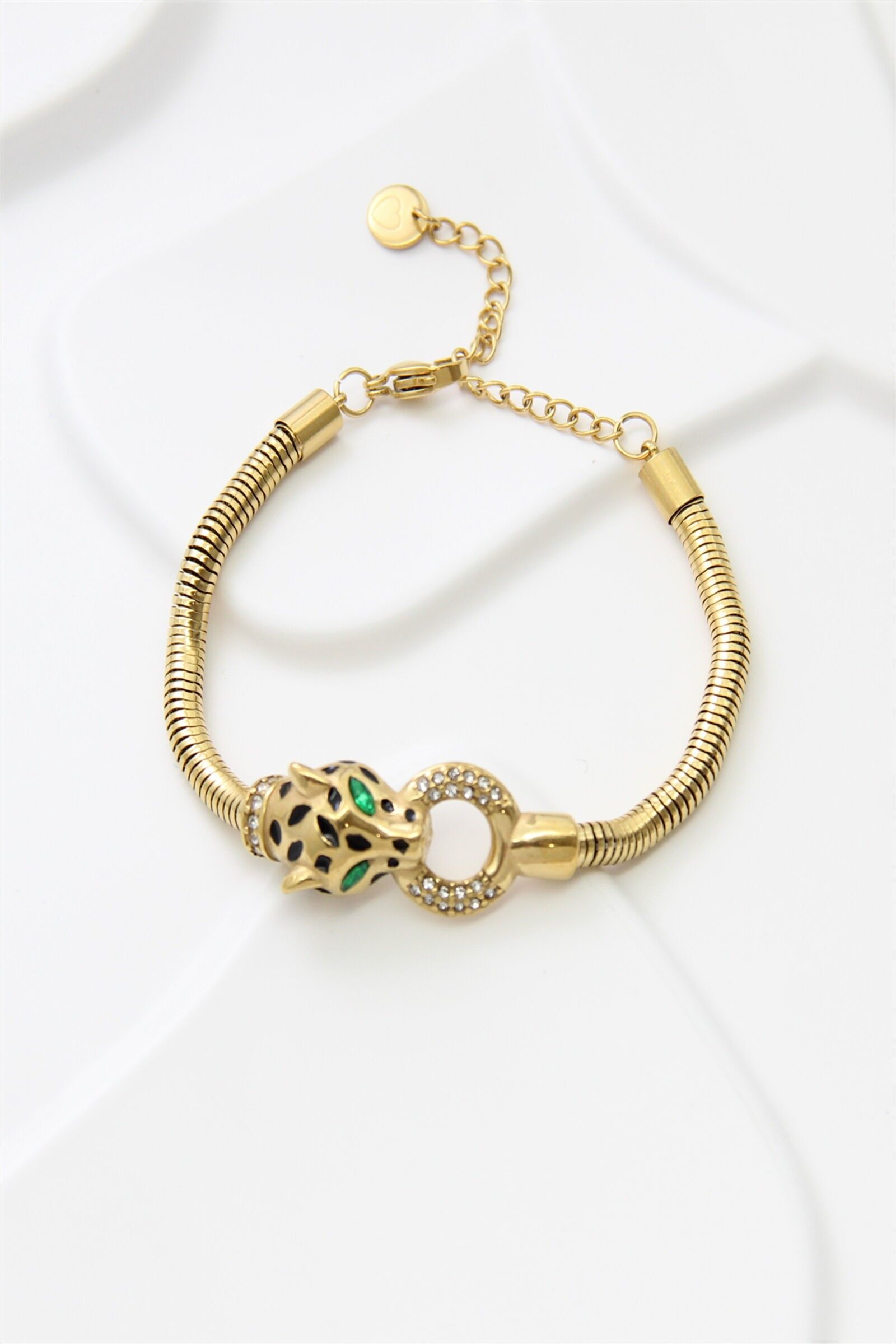 Bracciale Pantera d'oro - Acciaio inossidabile