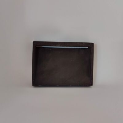 Old Soap Dish in Black Concrete - Handmade in Provence - Bathroom Shower Kitchen - Solid Marseille Soap