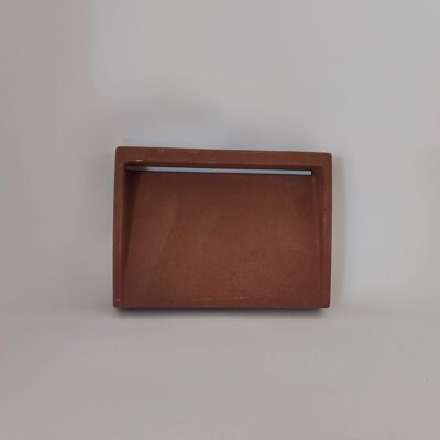 Old Soap Dish in Brown Concrete - Handmade in Provence - Bathroom Shower Kitchen - Solid Marseille Soap