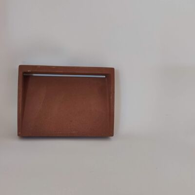 Old Soap Dish in Brown Concrete - Handmade in Provence - Bathroom Shower Kitchen - Solid Marseille Soap