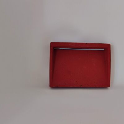 Alte Seifenschale aus rotem Beton - Handgefertigt in der Provence - Badezimmer Dusche Küche - Solide Marseille Seife