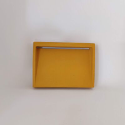 Old Soap Dish in Yellow Concrete - Handmade in Provence - Bathroom Shower Kitchen - Solid Marseille Soap