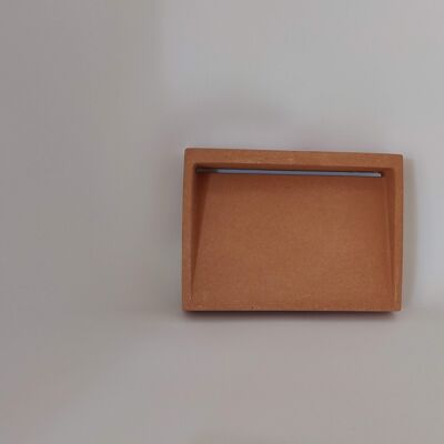 Old Soap Dish in Terra Cotta Concrete - Handmade in Provence - Bathroom Shower Kitchen - Solid Marseille Soap