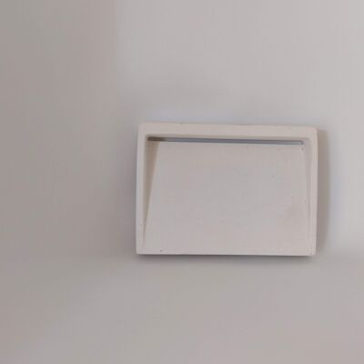 Old Soap Dish in White Concrete - Handmade in Provence - Bathroom Shower Kitchen - Solid Marseille Soap