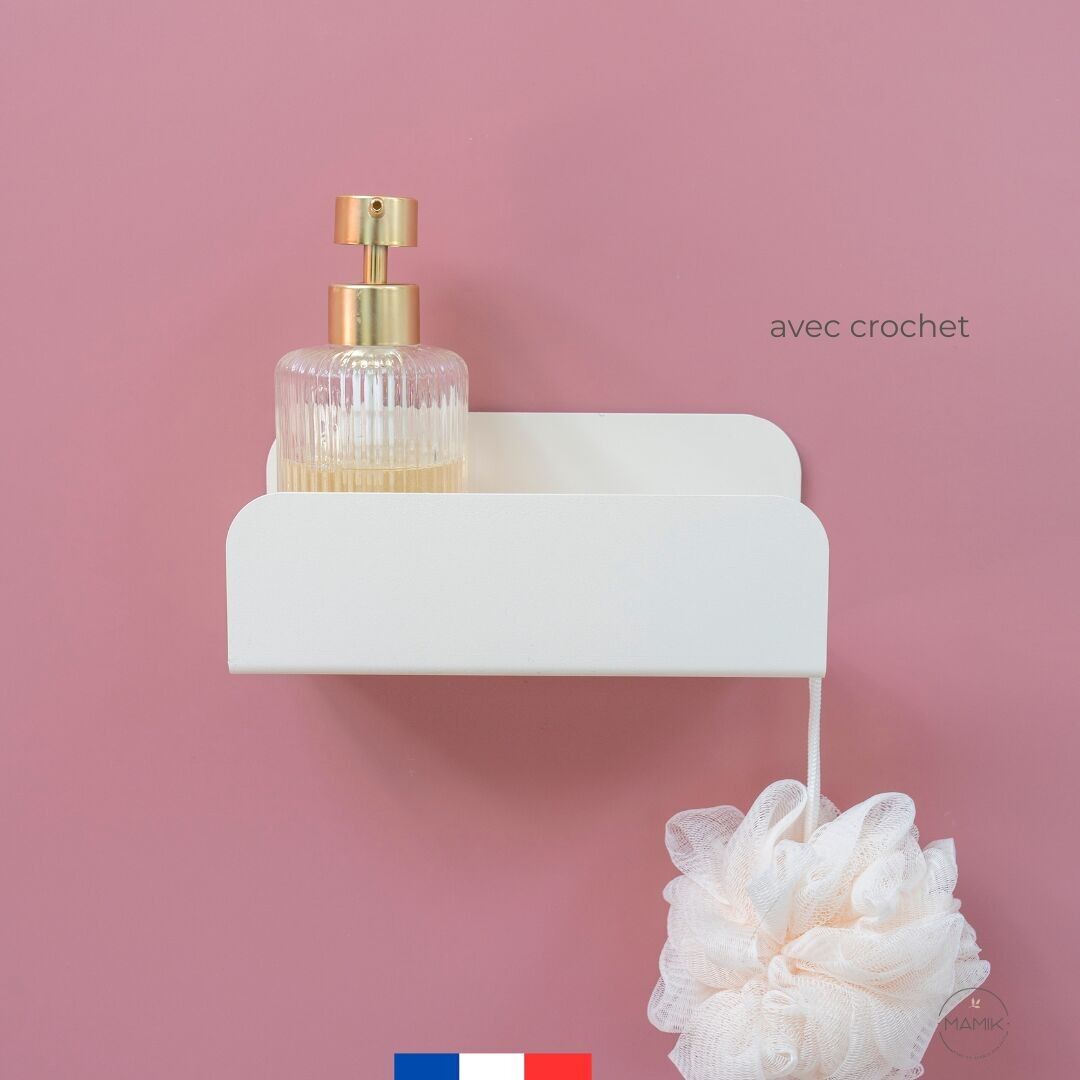 Mensola da parete per doccia - crema - senza viti o fori -