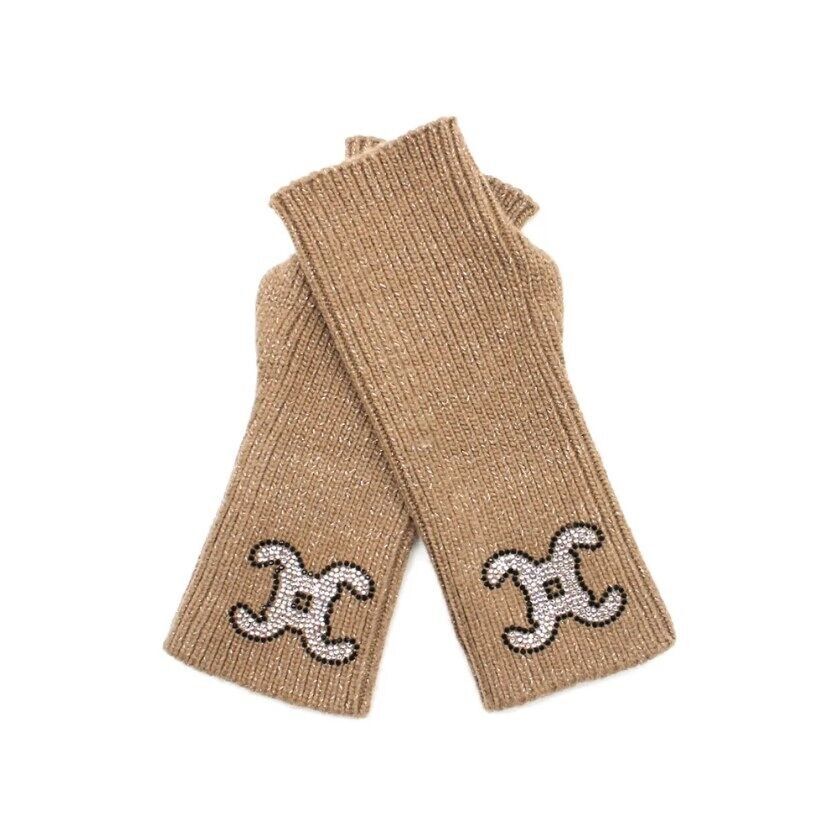 Guanti in rete con logo CC in strass