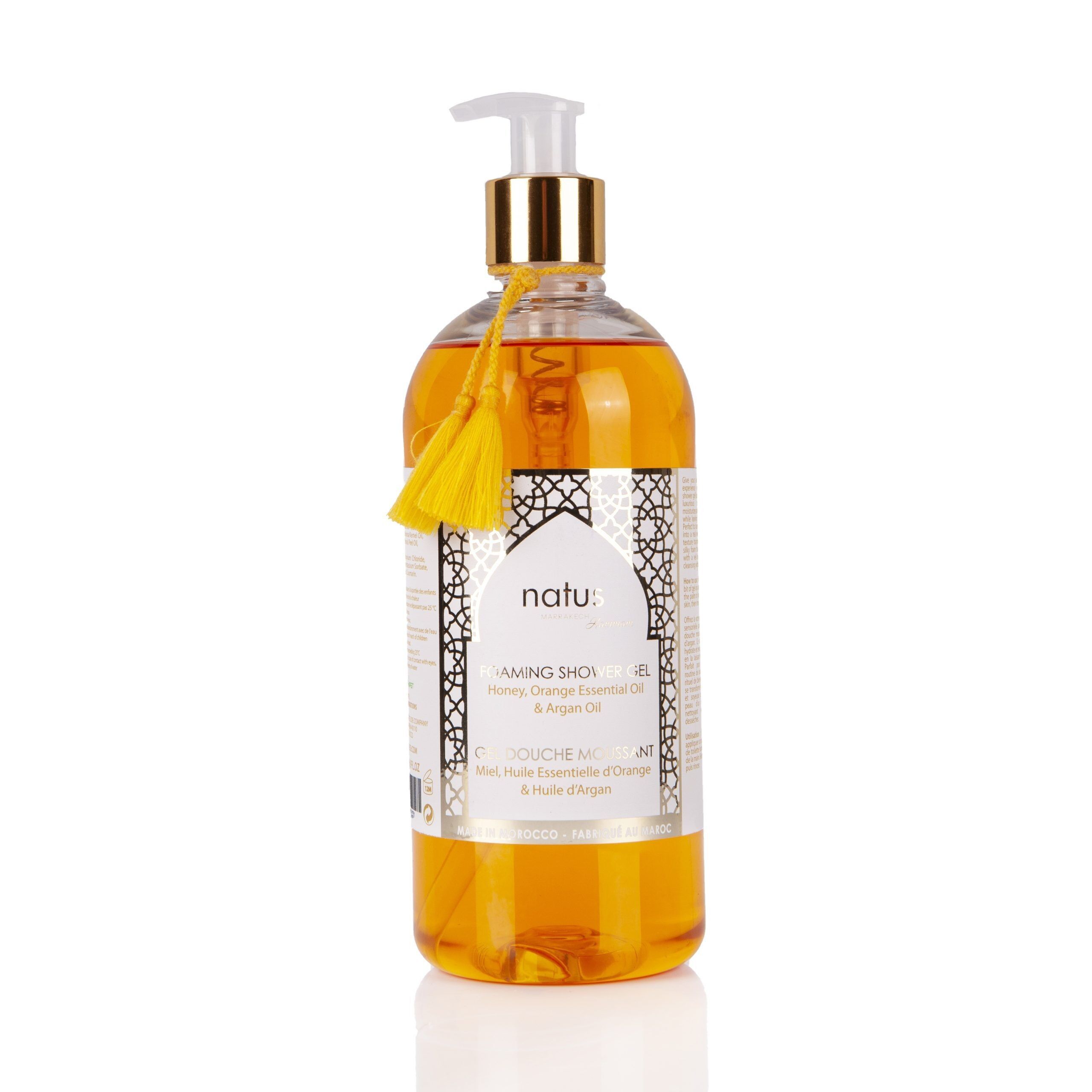 Foaming shower gel – honey, argan oil and orange essential oil – 500 ml