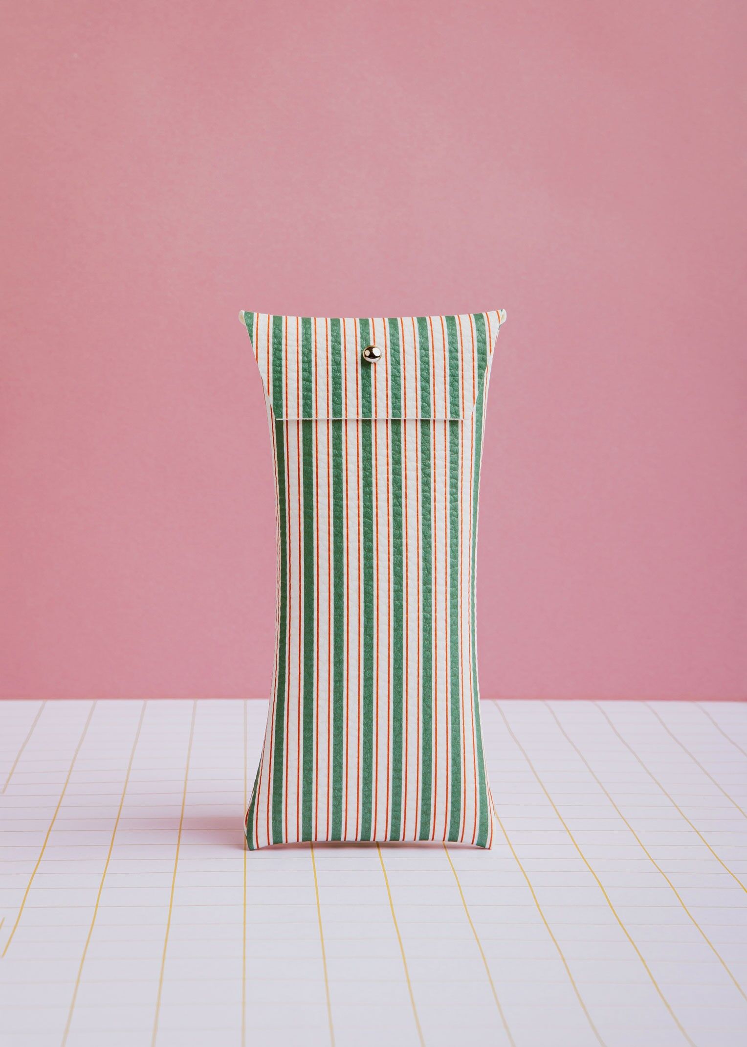 Étui à lunettes à rayures vertes