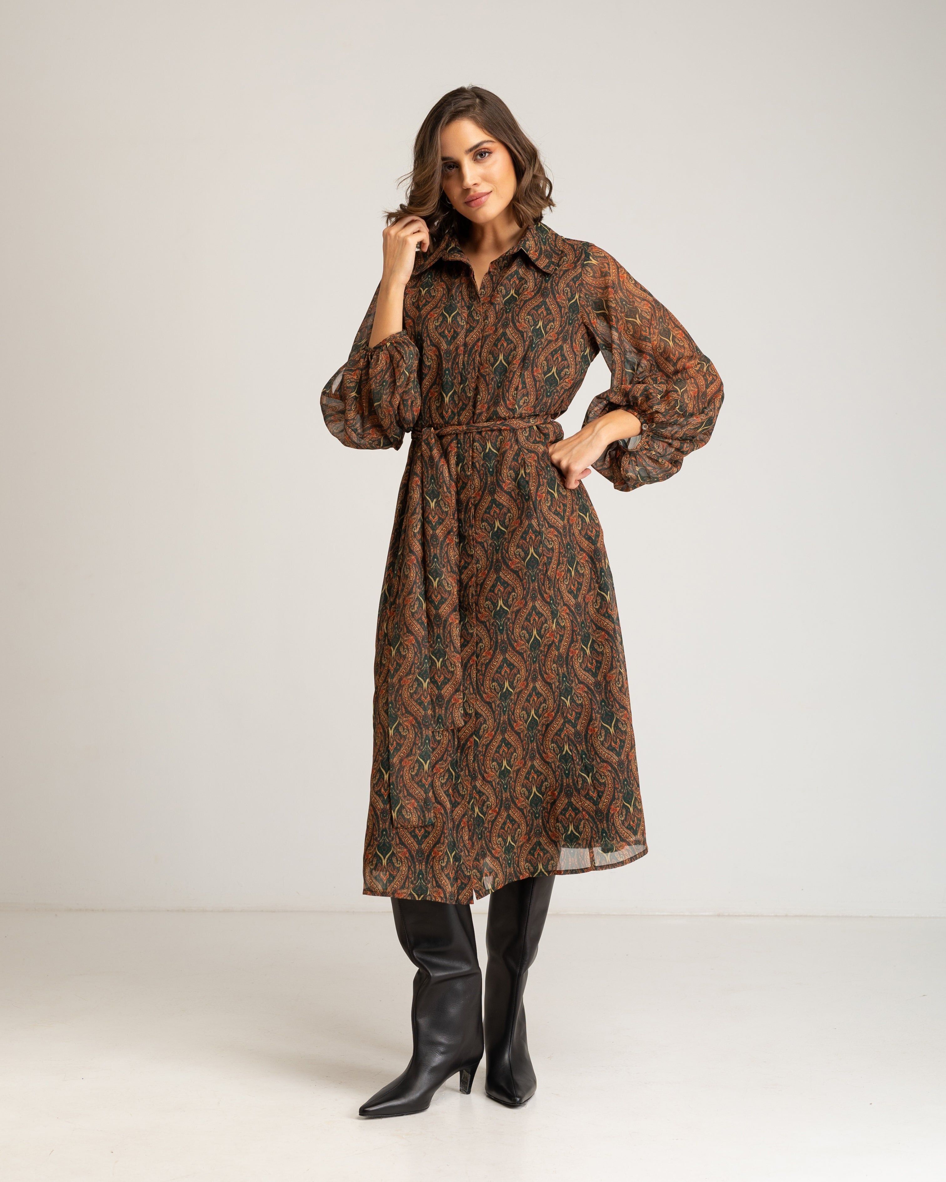 Vestido midi camisero Eliora