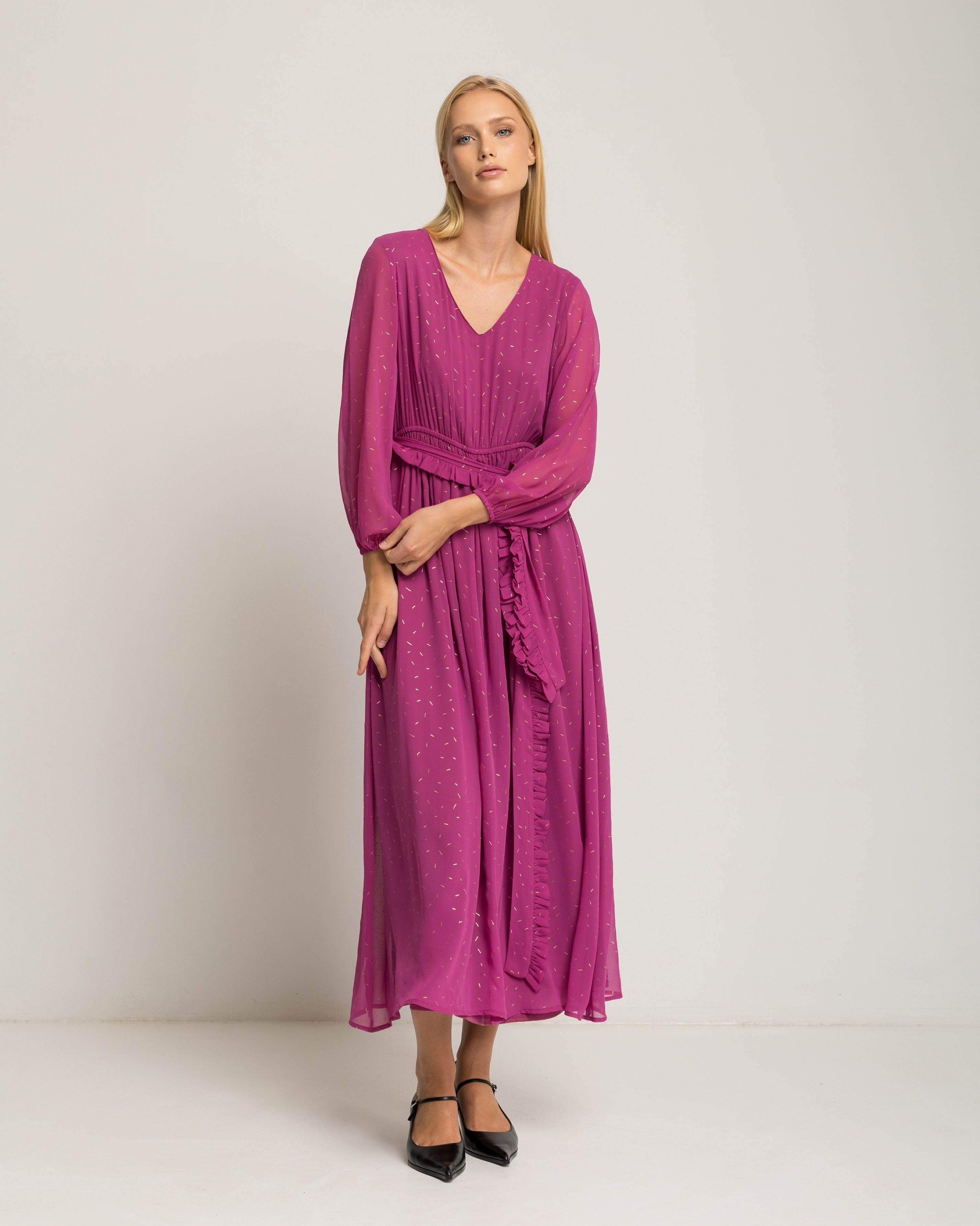 Robe en mousseline de soie Bougainvillier Luanda