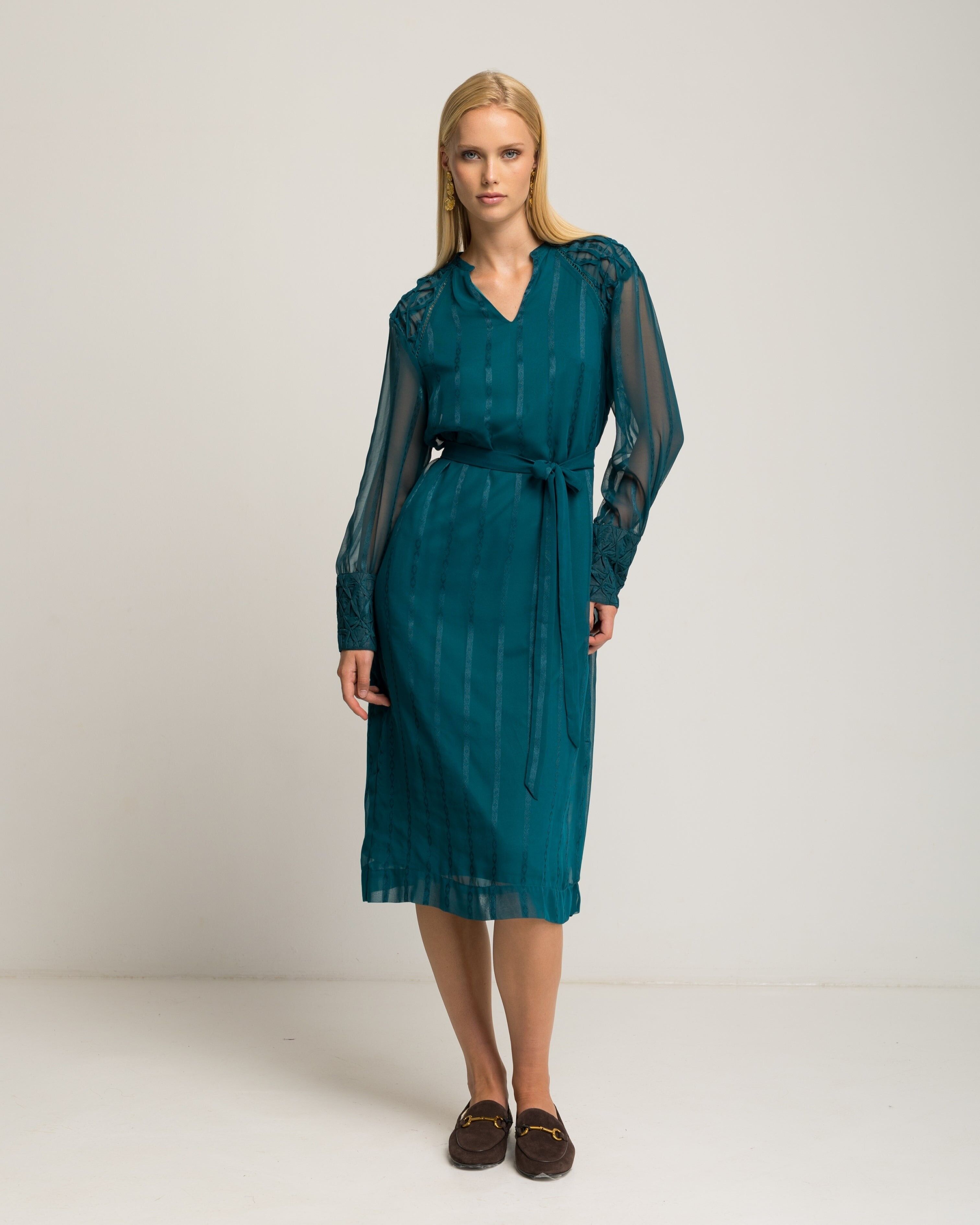 Vestido midi gasa Orea