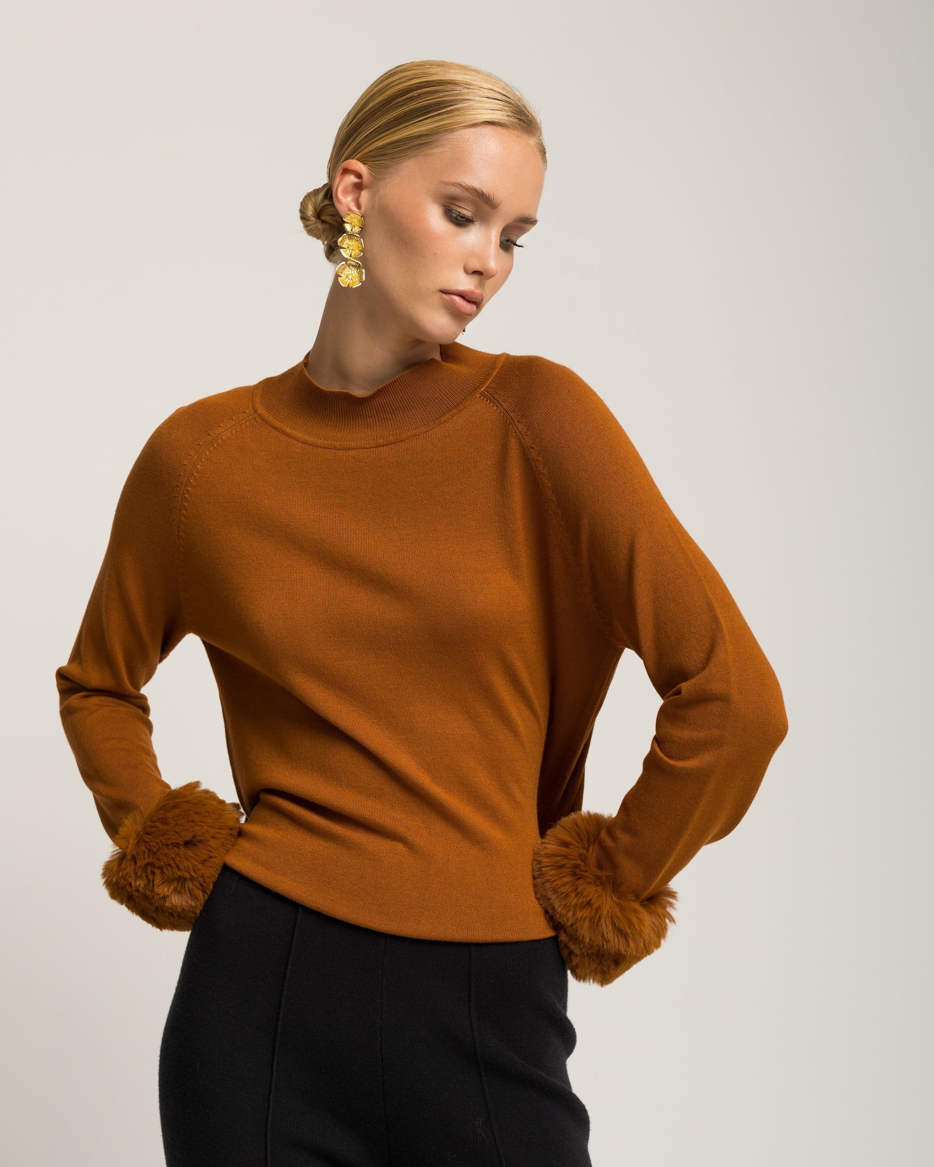 Jersey punto fino camel Miranda