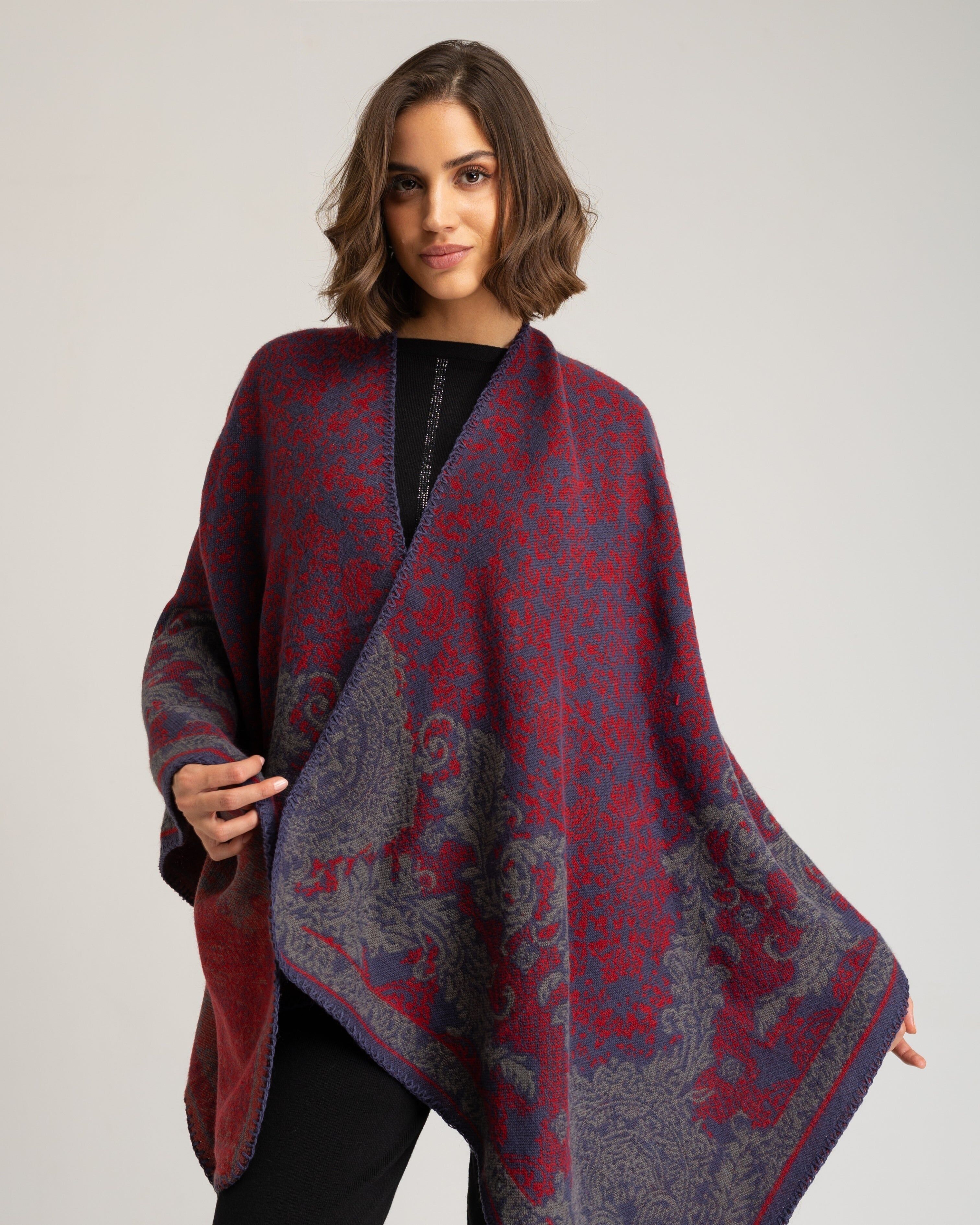 Poncho jacquard bicolor Borea