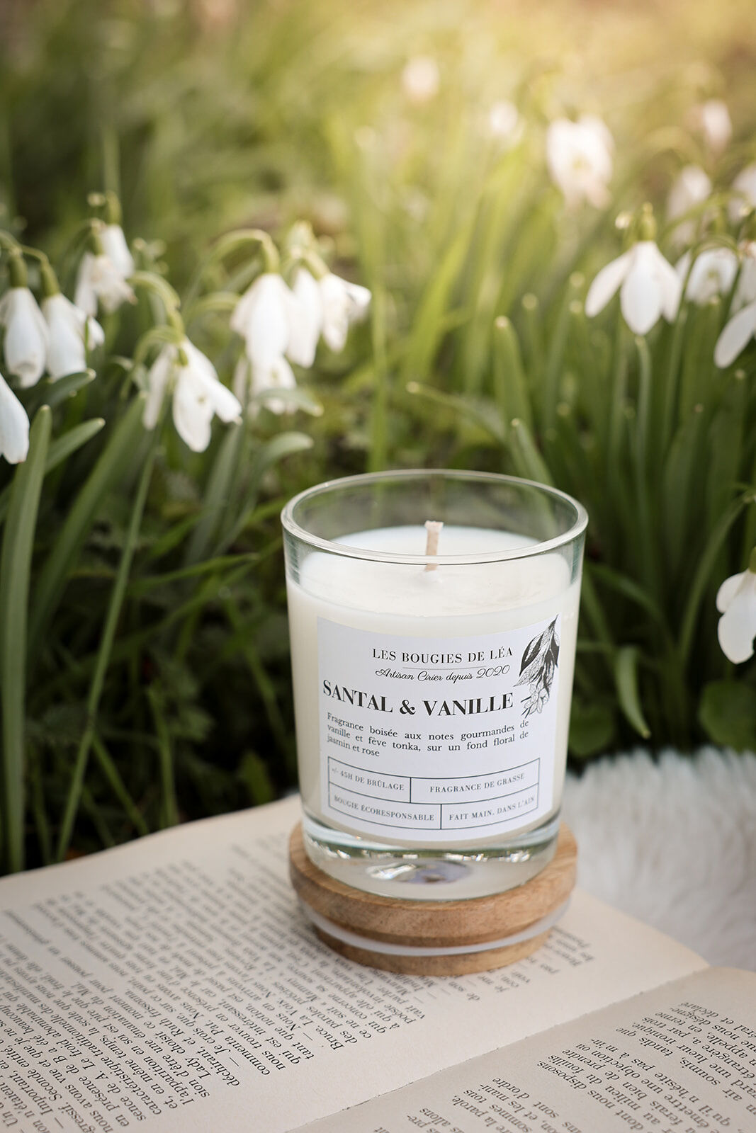 Grande Bougie Parfumée Santal & Vanille - Lot de 4