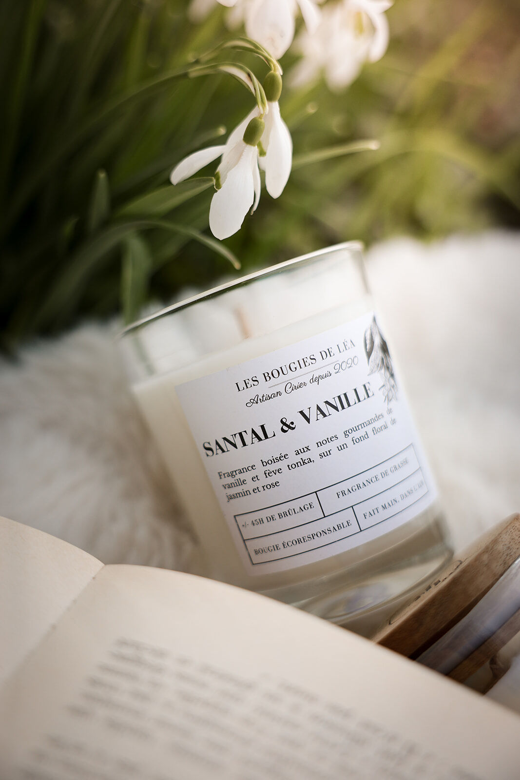 Grande Bougie Parfumée Santal & Vanille - Lot de 4
