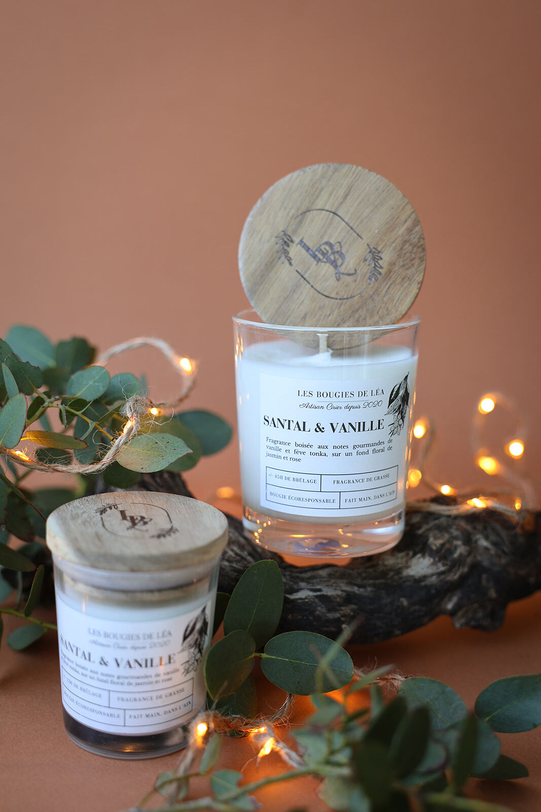 Grande Bougie Parfumée Santal & Vanille - Lot de 4