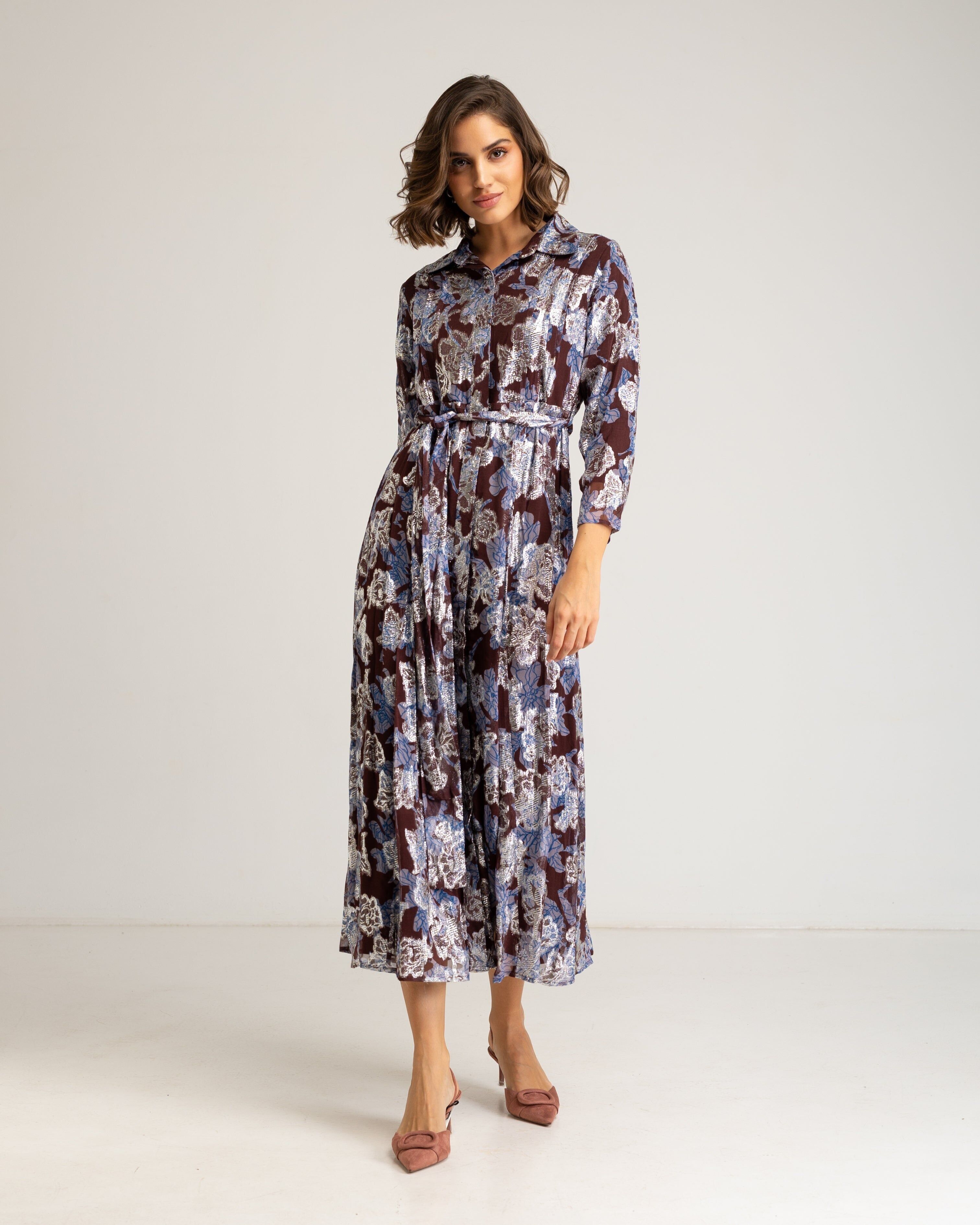 Vestido largo lurex Nara