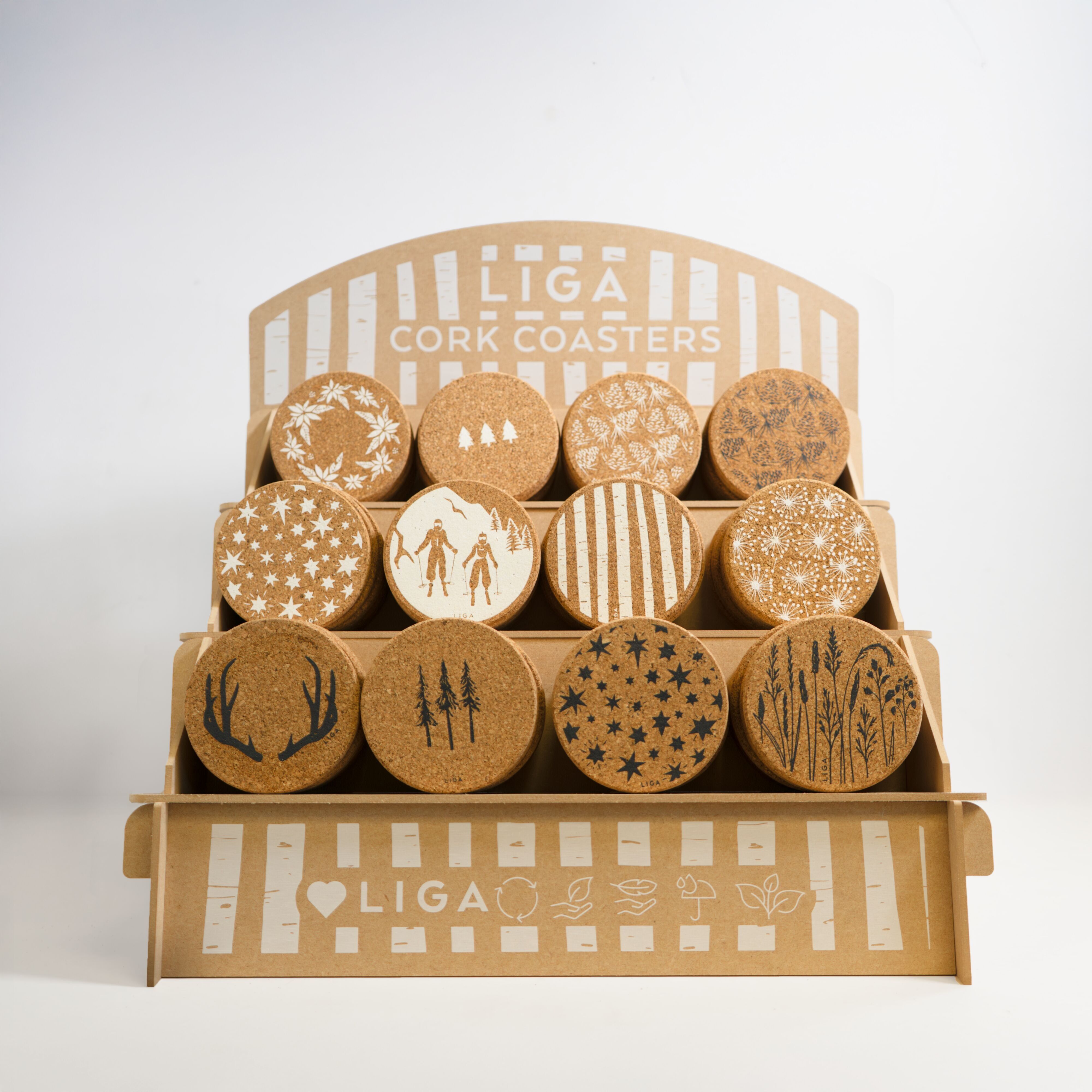 Pacchetto sottobicchieri natalizi + espositore